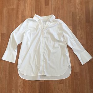 Foxcroft White Size 20W Non-Iron 3/4 Sleeve Shirt